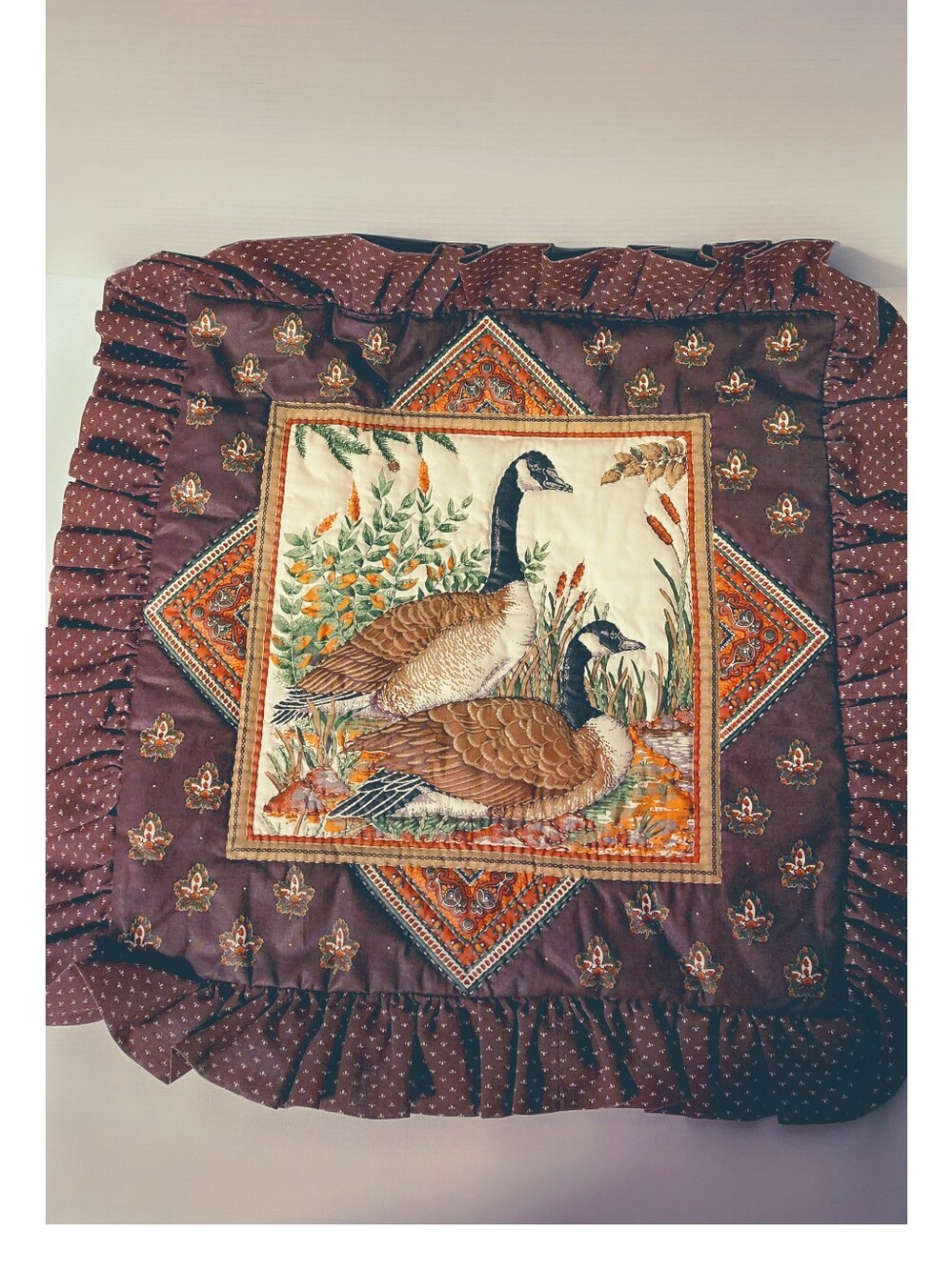 Pair Of Hand Quilted Geese Pillow Covers